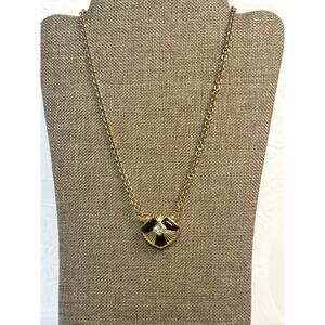 VTG 1980s Avon Black Gold Pendant Statement Necklace 18" Convertible